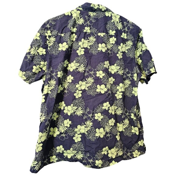 28 Palms Shirt Mens XL Blue Green Tropical Floral Hawaiian Outdoor Short Sleeve - Picture 2 of 11